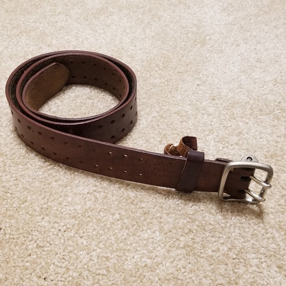 ❤️ Wide Brown Double Hole Silver Buckle Fashion Belt - capris pants, jeans